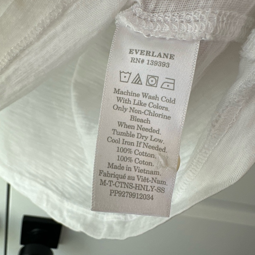 Everlane Men’s Cotton Slub Henley Short Sleeve White (Size L) - Picture 5 of 7